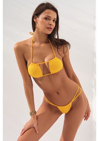 Benefit Straplez Formlu String Bikini Takım Sarı 231241 modelleri