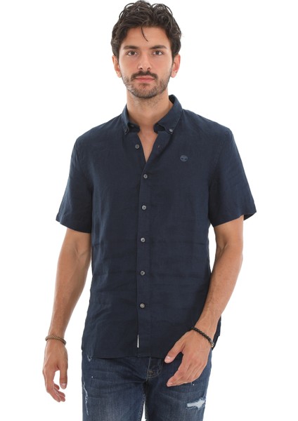 TB0A2DCC4331 Timberland Ss Linen Shirt Erkek Goumlmlek Lacivert