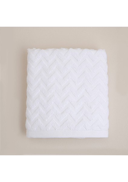 Zigzag Yüz Havlusu 50X70 Cm Beyaz/beyaz