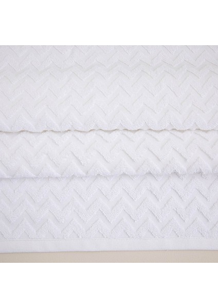 Zigzag Yüz Havlusu 50X70 Cm Beyaz/beyaz