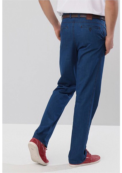 Erkek Mavi Klasik Kesim Yandan Cepli Kot Pantolon fiyatları