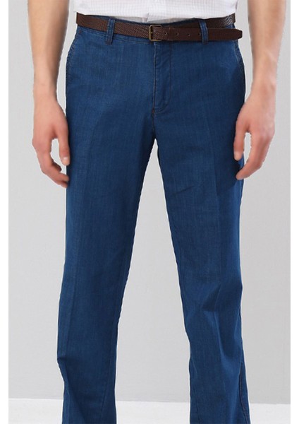 Erkek Mavi Klasik Kesim Yandan Cepli Kot Pantolon modelleri