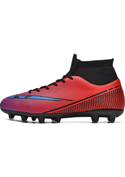 Yetişkin Profesyonel Fg Futbol Ayakkabıları Kaymaz Uzun Başak Futbol Kramponları Genç Çocuklar Yüksek Ayak Bileği Kramponları Çim Futbol Sneakers (Yurt Dışından)