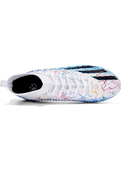 Açık Yetişkin Profesyonel Erkekler Futbol Ayakkabıları Uzun Sivri Fg Yüksek Ayak Bileği Çocuk Futbol Kramponları Kaymaz Eğitim Maç Sneakers (Yurt Dışından)