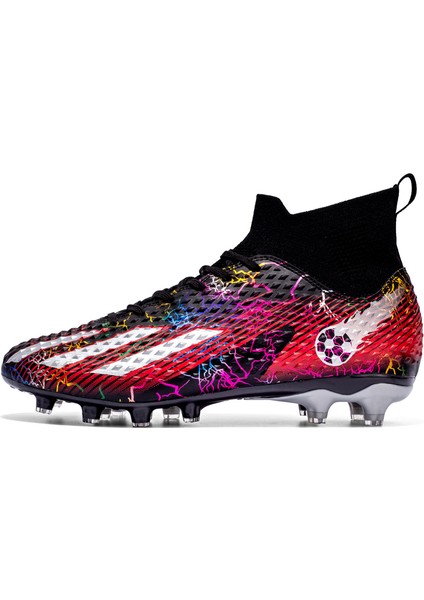 Açık Yetişkin Profesyonel Erkekler Futbol Ayakkabıları Uzun Sivri Fg Yüksek Ayak Bileği Çocuk Futbol Kramponları Kaymaz Eğitim Maç Sneakers (Yurt Dışından)