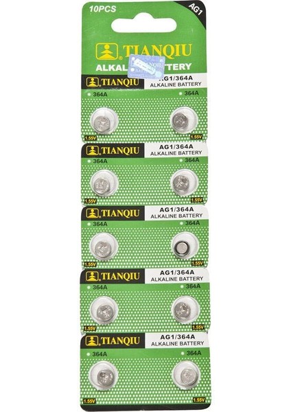 Tıanqıu Ag1 LR621/364 Alkalin 10'lu Düğme Pil