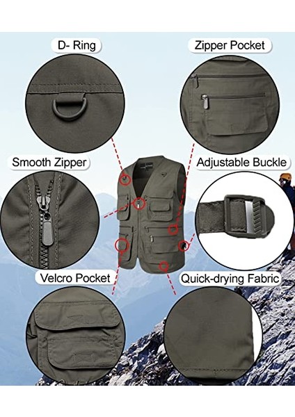 Erkek Çok Cepli Spor Ceket Yelek (Ordu Yeşili ) (Yurt Dışından) indirimleri