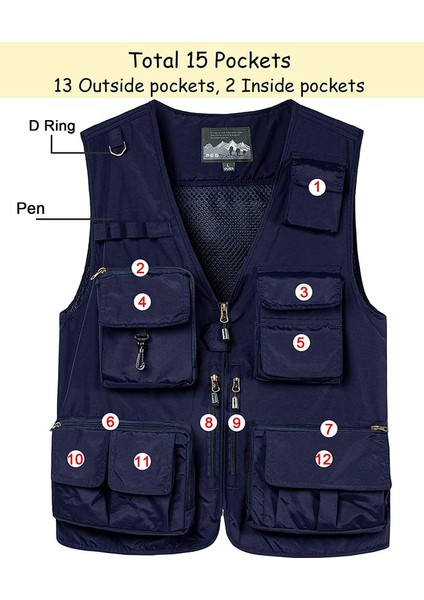 Çok Cepli Kolsuz Yelek (Lacivert 6) (Yurt Dışından) fiyatları