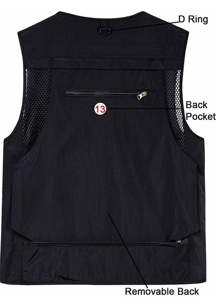 Çok Cepli Kolsuz Yelek (Siyah 4) (Yurt Dışından) fırsatları