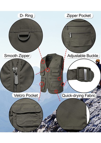 Erkek Çok Cepli Spor Ceket Yelek (Siyah ) (Yurt Dışından) indirimleri