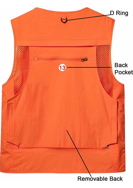 Çok Cepli Kolsuz Yelek (Turuncu 7) (Yurt Dışından) fırsatları