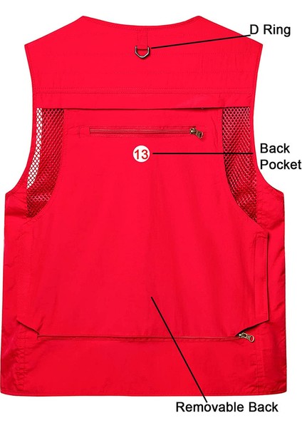 Çok Cepli Kolsuz Yelek (Kırmızı 6) (Yurt Dışından) fırsatları