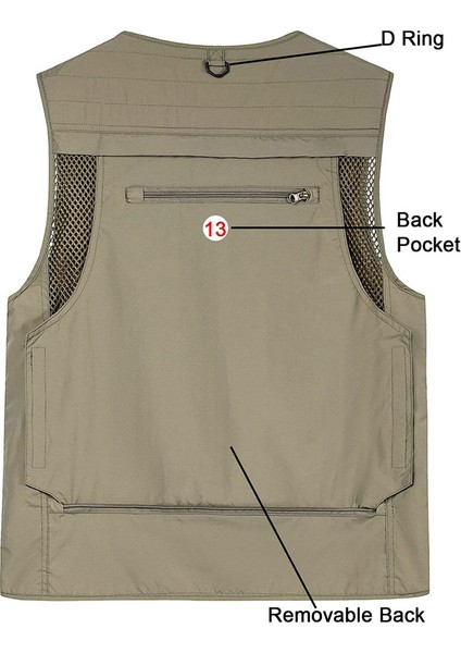 Çok Cepli Kolsuz Yelek (Haki M) (Yurt Dışından) fırsatları