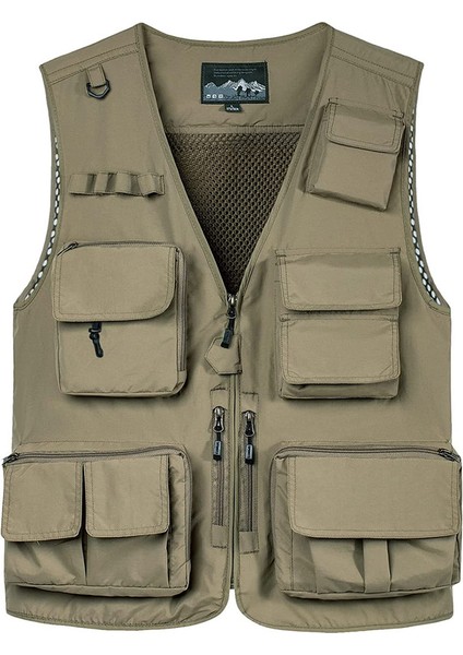 Çok Cepli Kolsuz Yelek (Haki ) (Yurt Dışından)