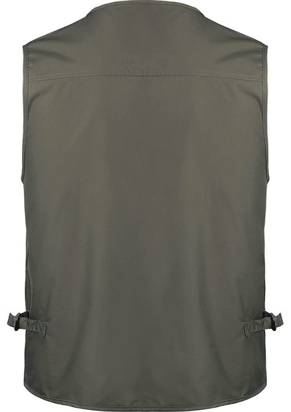 Erkek Çok Cepli Spor Ceket Yelek (Koyu Gri L) (Yurt Dışından) modelleri