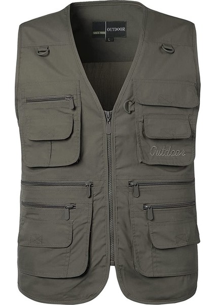 Erkek Çok Cepli Spor Ceket Yelek (Koyu Gri 6) (Yurt Dışından) fiyatları