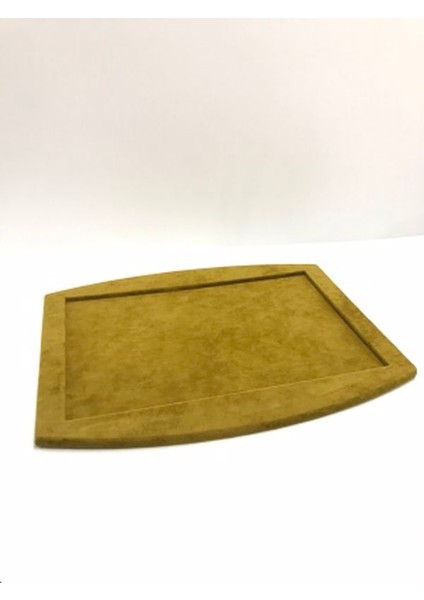 Yerli Üretim Süet Kumaş Yeşil Renk Kolye Ucu Küpe Yüzük Takı Servis Sunum Tablası