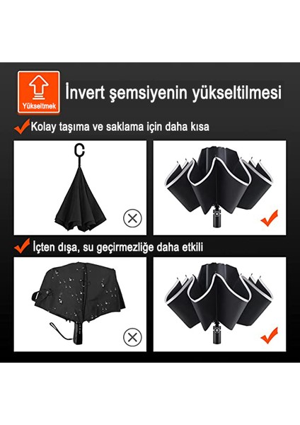 Büyük Rüzgar Geçirmez Şemsiye - Siyah (Yurt Dışından)