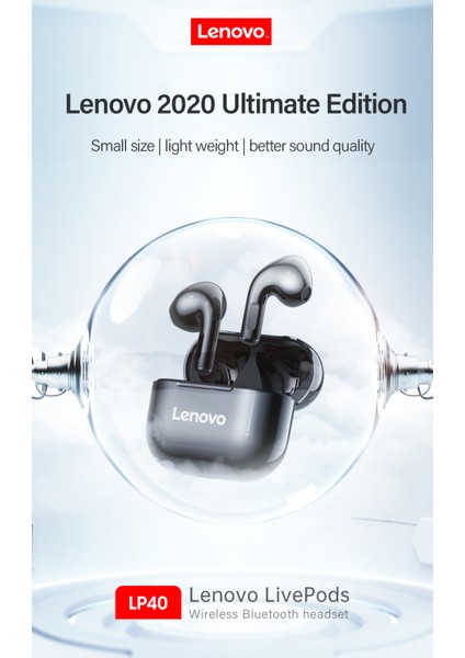 Shenzhen Xin Xin LP40 Pro /LP40 Bluetooth Kulaklık 5.0 Sürükleyici Ses Tws - Siyah (Yurt Dışından)