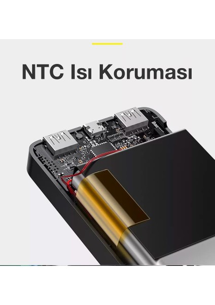 Baseus 15W 20000MAH Ultra Hızlı Taşınabilir Powerbank, Dijital LED Göstergeli, Ntc Isı Korumalı