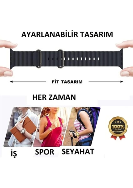 Shop Uygun Apple Watch Ultra Kordon 42/44/45/49 mm Uyumlu Ocean Silikon Kordon fiyatları