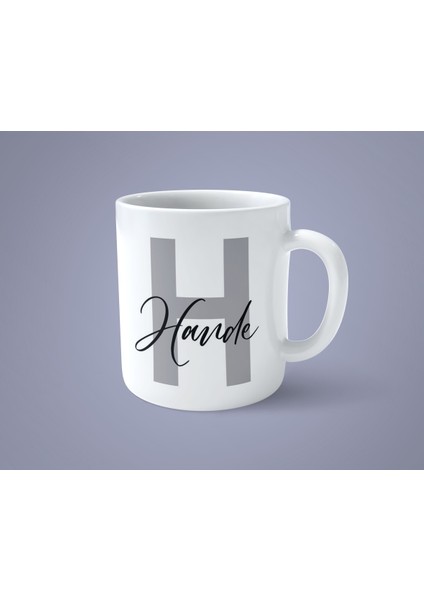 Kişiye Özel H Harfi Isimli Baskılı Kupa Bardak