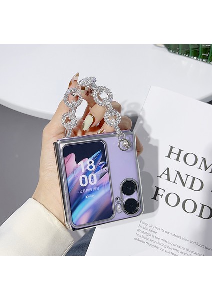 Oppo Find N2 Flip Kaplama Şeffaf Dıy Flaş Delme Bileklik Cep Telefonu Kılıfı (Yurt Dışından)