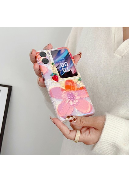 Oppo Find N2 Flip Tam Kapsama Sarı Çiçek Kamelya Telefon Kılıfı Için (Yurt Dışından)