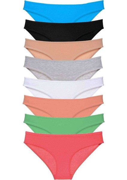 8 Adet Süper Eko Set Likralı Kadın Slip Külot Set 710