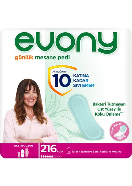 Günlük Mesane Ped Extra Uzun 216 Adet