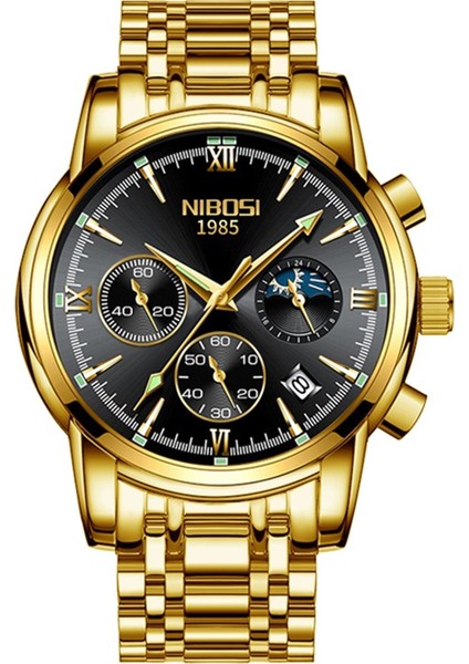 Nıbosı Kronograf Erkek Saatleri Suya Dayanıklı 2516 Mavi (Yurt Dışından)