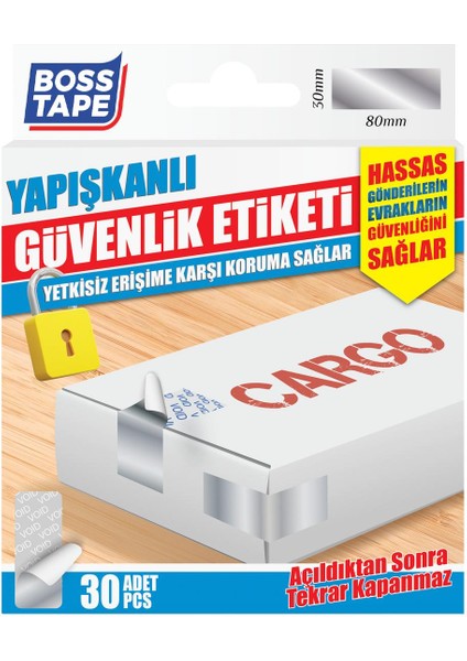 Yapışkanlı Açıldığından İz Bırakan Güvenlik Etiketi 30 Adet
