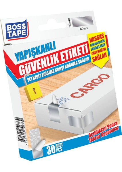 Yapışkanlı Açıldığından İz Bırakan Güvenlik Etiketi 30 Adet fiyatları