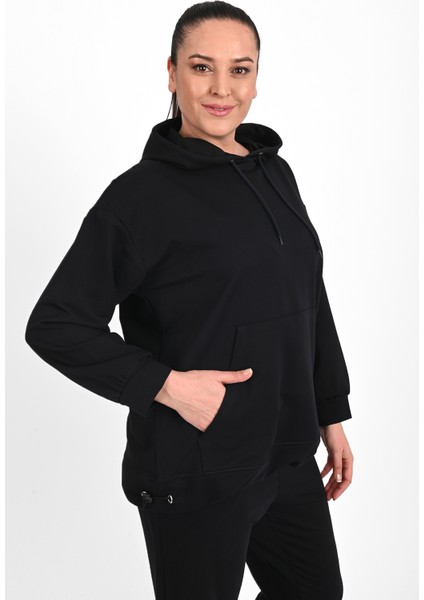 Kadın Kapüşonlu Büyük Beden Eşofman Takımı 3658-2310 fiyatları