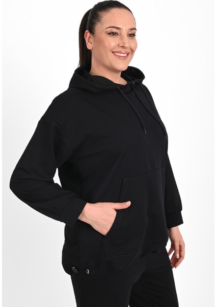 Kadın Kapüşonlu Büyük Beden Eşofman Takımı 3658-2310 modelleri