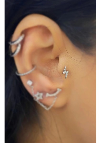 Cerrahi Çelik Şimşek Tragus Piercing