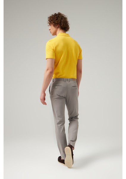 Slim Fit Gri Düz Chino Pantolon 0HCC3T405323M