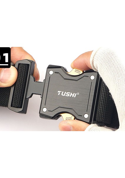 Erkek Outdoor Alüminyum Alaşımlı Toka Naylon Çabuk Kuruyan Dokuma Kemer - Siyah (Yurt Dışından) fiyatları