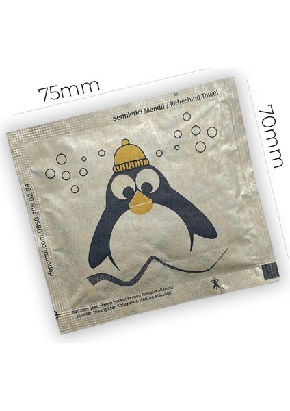 Box Penguen Baskılı 70MMX75MM Islak Mendil 1000'li koli