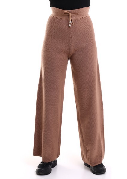 Kadın Palazzo Triko Pantolon Kahverengi fırsatları