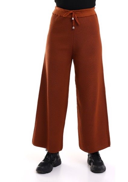 Kadın Palazzo Triko Pantolon Kahverengi modelleri