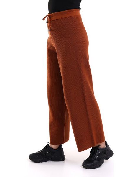 Kadın Palazzo Triko Pantolon Kahverengi fırsatları