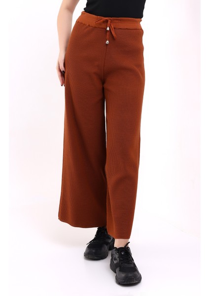Kadın Palazzo Triko Pantolon Kahverengi indirimleri
