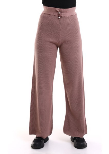 Kadın Palazzo Triko Pantolon Pudra fırsatları