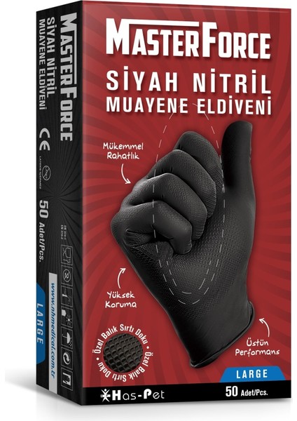 Siyah Nitril Eldiven 50 Adet