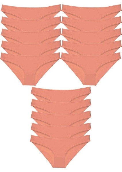 15 adet Süper Eko Set Likralı Kadın Slip Külot Pudra