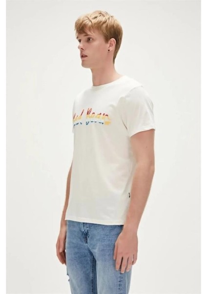 MANUSCRIPT T-SHIRT BEYAZ Erkek T-Shirt 23.01.07.008-C04