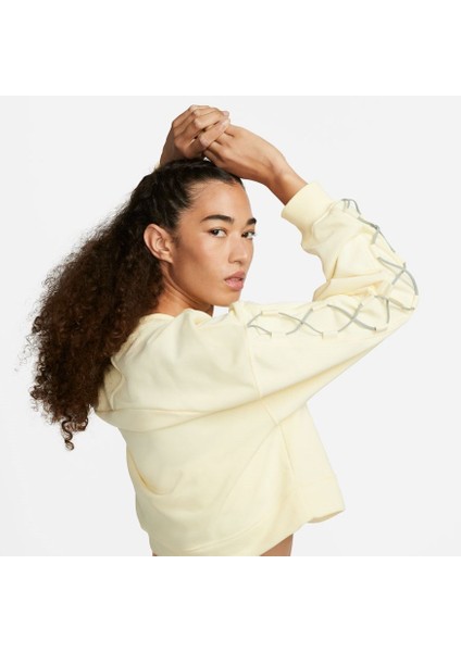 Dri-Fıt Lace-Up Crew-Neck Kadın Sweatshirt DX0002-744 fırsatları