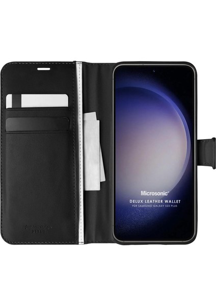 Samsung Galaxy S23 Plus Kılıf Delux Leather Wallet Siyah