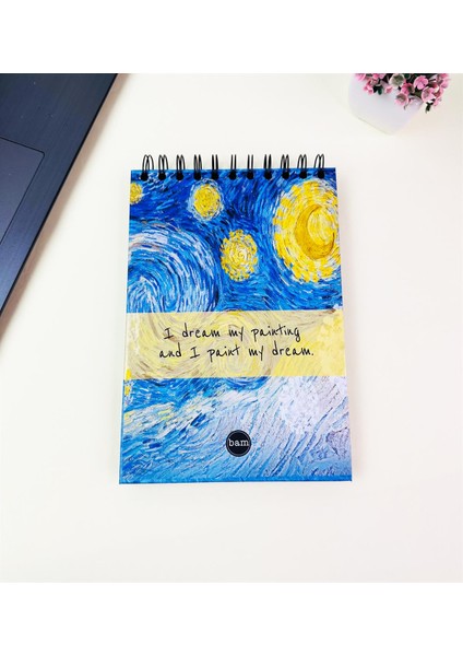 21x14Cm Üstten Spiralli Sketch Book - Eskiz Defteri - Siyah Sayfa - 260 Gr - 56 Yaprak